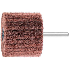 PFERD - 2-3/8" Diam x 2" Face Width, Aluminum Oxide Nonwoven Mounted Flap Wheel - 1/4" Shank Mount, 280 Grit, 10,000 Max RPM - Apex Tool & Supply