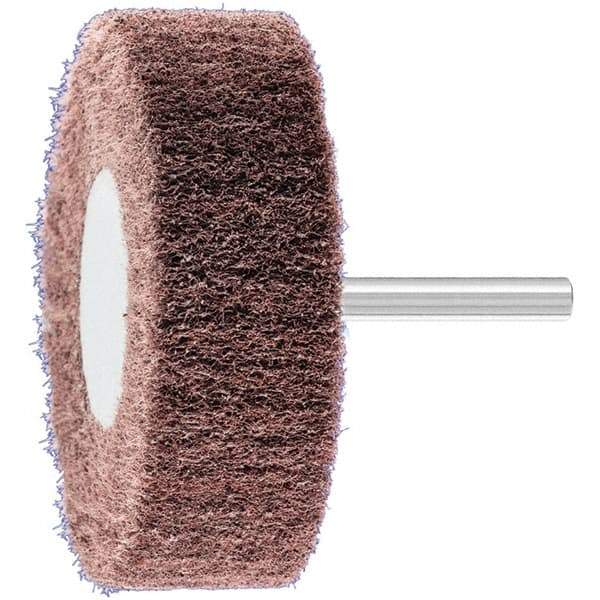 PFERD - 3" Diam x 1" Face Width, Aluminum Oxide Nonwoven Mounted Flap Wheel - 1/4" Shank Mount, 280 Grit, 7,500 Max RPM - Apex Tool & Supply