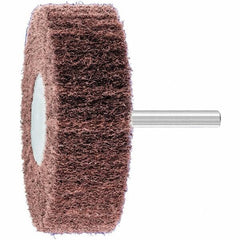 PFERD - 3" Diam x 1" Face Width, Aluminum Oxide Nonwoven Mounted Flap Wheel - 1/4" Shank Mount, 180 Grit, 7,500 Max RPM - Apex Tool & Supply