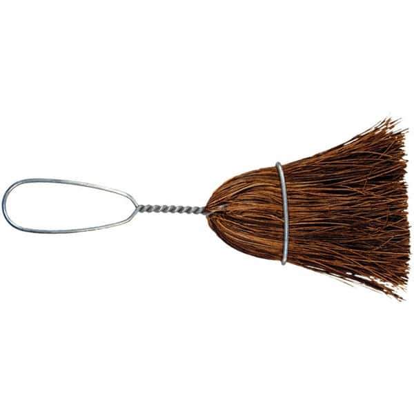 PFERD - 10" OAL Palmyra Bristle Whisk Broom - 7" Long Metal Handle, 3" Bristle Length, 4-1/2" Wide - Apex Tool & Supply