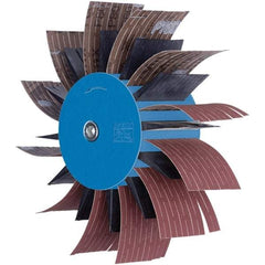 PFERD - 7" Diam x 2" Face Width, Aluminum Oxide Coated Mounted Flap Wheel - 3/8" Shank Mount, 3,500 Max RPM - Apex Tool & Supply