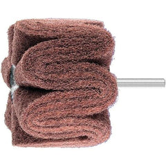 PFERD - 3" Diam x 2" Face Width, Aluminum Oxide Nonwoven Mounted Flap Wheel - 1/4" Shank Mount, 280 Grit, 7,500 Max RPM - Apex Tool & Supply