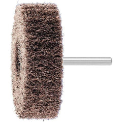 PFERD - 3" Diam x 1" Face Width, Aluminum Oxide Nonwoven Mounted Flap Wheel - 1/4" Shank Mount, 100 Grit, 7,500 Max RPM - Apex Tool & Supply
