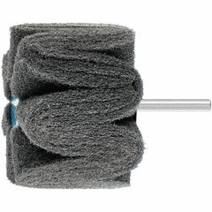 PFERD - 3" Diam x 2" Face Width, Silicon Carbide Nonwoven Mounted Flap Wheel - 1/4" Shank Mount, 180 Grit, 7,500 Max RPM - Apex Tool & Supply