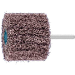 PFERD - 2-3/8" Diam x 2" Face Width, Aluminum Oxide Nonwoven Mounted Flap Wheel - 1/4" Shank Mount, 100 Grit, 10,000 Max RPM - Apex Tool & Supply