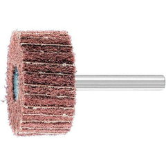 PFERD - 1-1/2" Diam x 3/4" Face Width, Aluminum Oxide Nonwoven Mounted Flap Wheel - 1/4" Shank Mount, 180 Grit, 15,000 Max RPM - Apex Tool & Supply