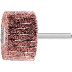 PFERD - 2" Diam x 1-1/4" Face Width, Aluminum Oxide Nonwoven Mounted Flap Wheel - 1/4" Shank Mount, 180 Grit, 12,000 Max RPM - Apex Tool & Supply