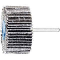 PFERD - 2" Diam x 1" Face Width, Silicon Carbide Coated Mounted Flap Wheel - 1/4" Shank Mount, 80 Grit, 23,000 Max RPM - Apex Tool & Supply