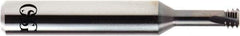 OSG - #1-72 UNF, 0.055" Cutting Diam, 3 Flute, Solid Carbide Helical Flute Thread Mill - External Thread, 0.016" LOC, 1/8" Shank Diam - Apex Tool & Supply