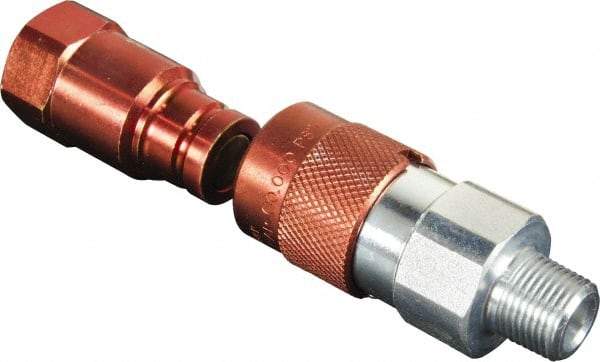 TK Simplex - 3/8 NPTF Hydraulic Hose Flush Face Coupler Set - 10,000 psi - Apex Tool & Supply