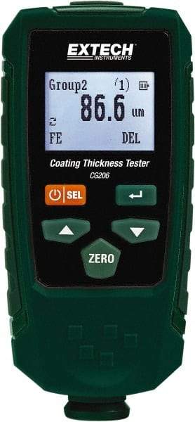 Extech - 0 to 53 mil LCD Coating Thickness Gage - For Use with Ferrous/Nonferrous Coatings - Apex Tool & Supply