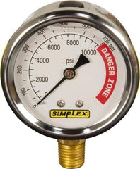 TK Simplex - Hydraulic Pressure Gages & Adapters Type: Liquid-Filled Gauge Pressure Rating: 0 - 10000 - Apex Tool & Supply