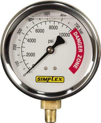 TK Simplex - Hydraulic Pressure Gages & Adapters Type: Liquid-Filled Gauge Pressure Rating: 0 - 10000 - Apex Tool & Supply