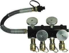 TK Simplex - 3/8" Inlet, 3/8" Outlet Manifold - 9" Long x 3-1/2" Wide x 3" High, 10,000 Max PSI, 1 Inlet Port, 4 Outlet Ports - Apex Tool & Supply