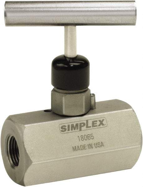 TK Simplex - 3/8 Inlet Steel Hydraulic Control Valve - 3/8 Thread, 10,000 psi, 1.26" Wide x 2-1/2" Long, 0.44 CV Rate - Apex Tool & Supply