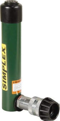 TK Simplex - 5-1/8" Stroke, 5 Ton Portable Hydraulic Single Acting Cylinder - 0.99 Sq In Effective Area, 4.97 Cu In Oil Capacity, 8.52 to 13.65" High, 1" Cyl Bore Diam, 1-1/8" Plunger Diam, 10,000 Max psi - Apex Tool & Supply