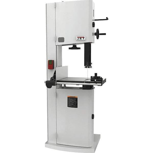 Jet - 14-1/8" Throat Capacity, Step Pulley Vertical Bandsaw - 3,100 SFPM, 3 hp, Single Phase - Apex Tool & Supply