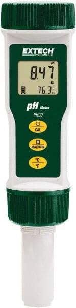 Extech - 0 to 14 pH, Ph & Temp Tester - 32 to 194°F, Accurate up to ±0.01 pH + 1d & ±0.2 pH - Apex Tool & Supply