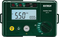Extech - Digital LCD Display, 0.002 Megohm Electrical Insulation Resistance Tester & Megohmmeter - 1,000 Volt Max Test Voltage, Powered by AA Battery - Apex Tool & Supply