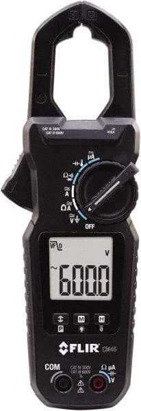 FLIR - CM46, CAT IV, Digital True RMS Auto Ranging Clamp Meter with 1.18" Clamp On Jaws - 600 VAC/VDC, 60 AC/DC Amps, Measures Voltage, Capacitance, Current, Frequency, Resistance, Temperature - Apex Tool & Supply