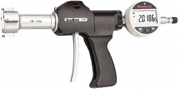 Starrett - Electronic Bore Gages Type: Pistol Grip Electronic Bore Gage Minimum Measurement (Decimal Inch): 1.3750 - Apex Tool & Supply