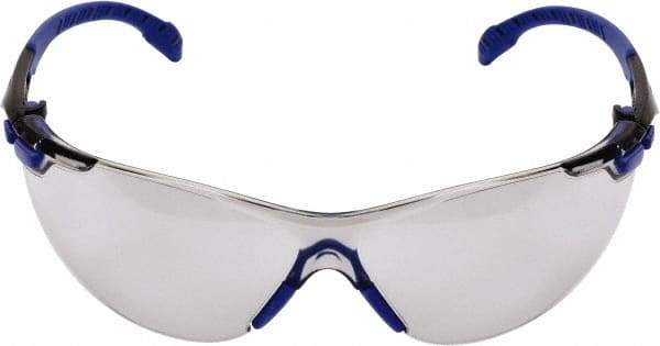 3M - Gray Lenses, Frameless Safety Glasses - Anti-Fog, Blue Frame, Size Universal, Wrap Around - Apex Tool & Supply
