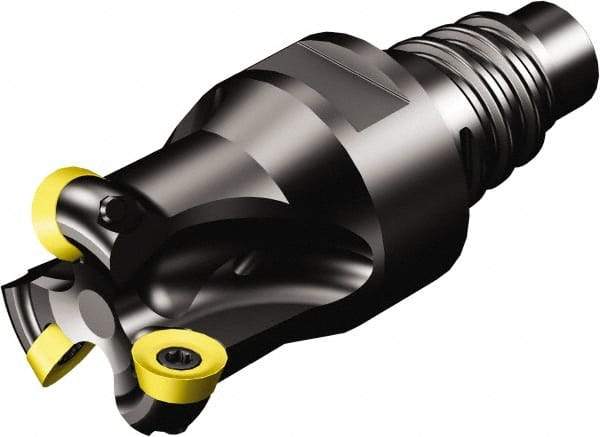 Sandvik Coromant - 4 Inserts, 0.9449" Cutter Diam, 0.1575" Max Depth of Cut, Indexable High-Feed Face Mill - 2.3228" High, R300..EH Toolholder, R300-0828.. Inserts, Series CoroMill 300 - Apex Tool & Supply