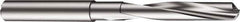 Sandvik Coromant - 31/64" 130° Solid Carbide Jobber Drill - None Finish, Right Hand Cut, Spiral Flute, Straight Shank, 7.4803" OAL, Split Point - Apex Tool & Supply