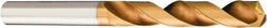 Sandvik Coromant - 12.8mm 140° Solid Carbide Jobber Drill - Multilayer TiAlN Finish, Right Hand Cut, Spiral Flute, Straight Shank, 4.8819" OAL, Split Point - Apex Tool & Supply