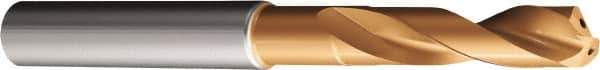 Sandvik Coromant - 8mm 140° Spiral Flute Solid Carbide Screw Machine Drill Bit - TiAlN Finish, Right Hand Cut, 1.6142" Flute Length, 3.1102" OAL, Split Point, Straight Shank, Through Coolant - Apex Tool & Supply