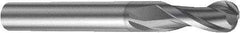 Sandvik Coromant - 6.35mm Diam, 12.7mm LOC, Solid Carbide Ball End Mill - Single End, 3" OAL, 6mm Shank Diam, Ball Flute - Apex Tool & Supply
