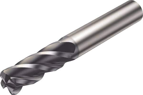 Sandvik Coromant - 12mm, 4 Flute, Solid Carbide, 2mm Corner Chamfer End Mill - 83mm OAL, 42° Helix, Right Hand Flute, 26mm LOC, Right Hand Cut - Apex Tool & Supply
