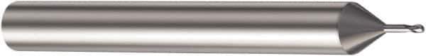 Sandvik Coromant - 0.8mm Diam, 0.8mm LOC, Solid Carbide Ball End Mill - TiAlN Finish, 57mm OAL, 6mm Shank Diam, Ball Flute - Apex Tool & Supply