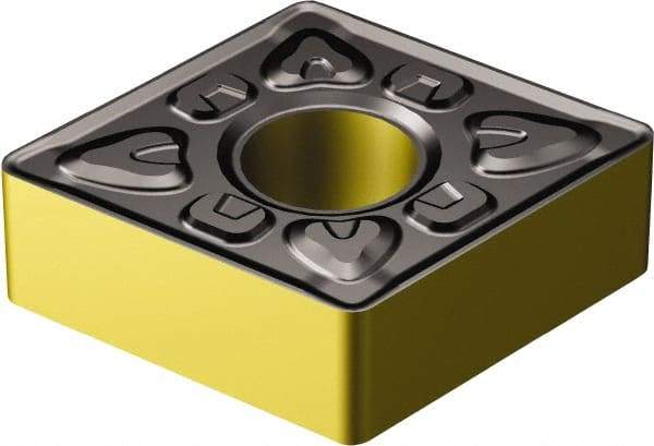 Sandvik Coromant - CNMG643 XMR Grade 2220 Carbide Turning Insert - TiCN/AI2O3/TiN Finish, 80° Diamond, 3/4" Inscr Circle, 1/4" Thick, 3/64" Corner Radius - Apex Tool & Supply