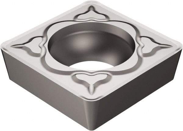 Sandvik Coromant - SCMT32.52 KM Grade H13A Carbide Turning Insert - Uncoated, 90° Square, 3/8" Inscr Circle, 5/32" Thick, 1/32" Corner Radius - Apex Tool & Supply