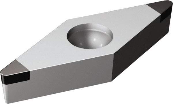 Sandvik Coromant - VBGW332 Grade 7025 CBN Turning Insert - Uncoated, 35° Diamond, 3/8" Inscr Circle, 3/16" Thick, 1/32" Corner Radius - Apex Tool & Supply