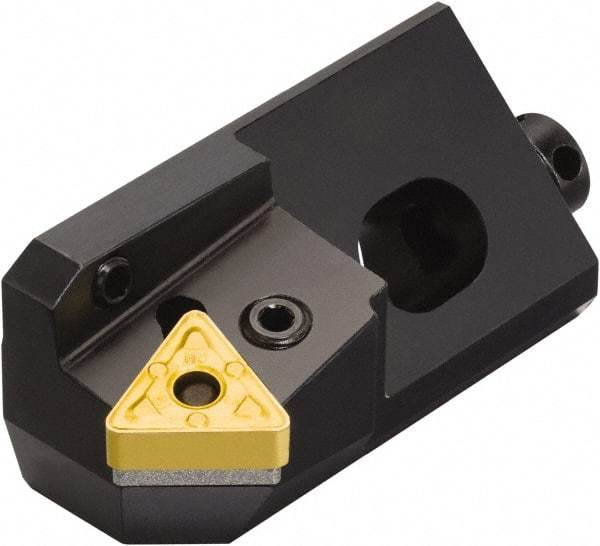 Sandvik Coromant - TCEX2200 F Grade 1125 Carbide Turning Insert - TiAlN/AlCr2O3 Finish, 60° Triangle, 3/8" Inscr Circle, 1/8" Thick, 0mm Corner Radius - Apex Tool & Supply