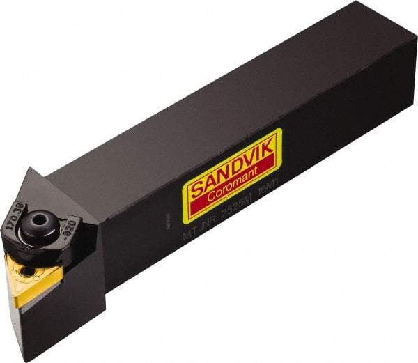 Sandvik Coromant - MTJNR/L, Right Hand Cut, -3° Lead Angle, 32mm Shank Height x 25mm Shank Width, Negative Rake Indexable Turning Toolholder - 170mm OAL, TNMG 16 04 08, TNMG 332 Insert Compatibility, Series T-Max P - Apex Tool & Supply