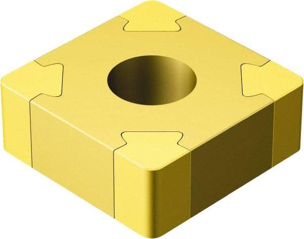 Sandvik Coromant - SNGA433 Grade 7525 CBN Turning Insert - TiN Finish, 90° Square, 1/2" Inscr Circle, 3/16" Thick, 3/64" Corner Radius - Apex Tool & Supply