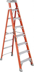 Louisville - 7 Steps, 8' High, Type IA Rating, Fiberglass Step Ladder - Apex Tool & Supply