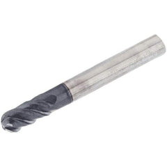 Iscar - 12mm Diam, 24mm LOC, 4 Flute Solid Carbide Ball End Mill - TiAlN Finish, Single End, 83mm OAL, 12mm Shank Diam, Spiral Flute - Apex Tool & Supply
