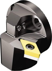 Sandvik Coromant - Left Hand Cut, Size 40, DCMT 11 T3 08 & DCMT 3(2.5)2 Insert Compatiblity, Internal Modular Turning & Profiling Cutting Unit Head - 27mm Ctr to Cutting Edge, 28mm Head Length, Through Coolant, Series CoroTurn 107 - Apex Tool & Supply