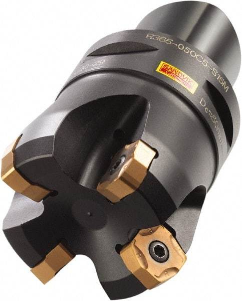 Sandvik Coromant - 60mm Cut Diam, 63mm Arbor Hole, 6mm Max Depth of Cut, 65° Indexable Chamfer & Angle Face Mill - 5 Inserts, R365-1505ZNE Insert, Right Hand Cut, Series CoroMill 365 - Apex Tool & Supply