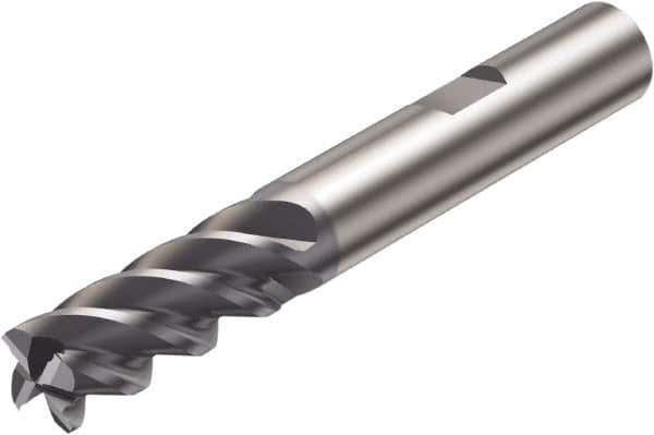 Sandvik Coromant - 10mm, 4 Flute, Solid Carbide, Corner Radius End Mill - 72mm OAL, 45° Helix, Right Hand Flute, 22mm LOC, Right Hand Cut - Apex Tool & Supply