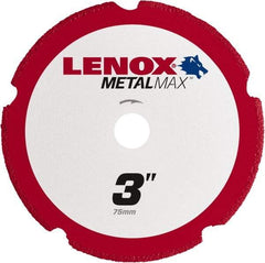 Lenox - 3" 40/50 Grit Diamond Cutoff Wheel - 0.05" Thick, 3/8" Arbor, 20,300 Max RPM, Use with Die Grinders - Apex Tool & Supply