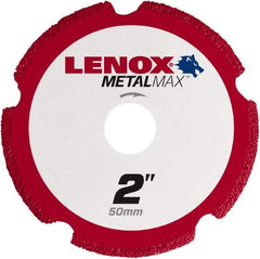Lenox - 2" 40/50 Grit Diamond Cutoff Wheel - 0.05" Thick, 3/8" Arbor, 30,500 Max RPM, Use with Die Grinders - Apex Tool & Supply