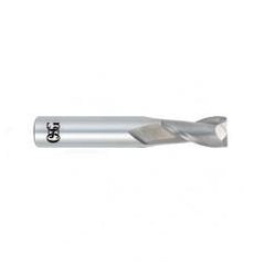1/2 Dia. x 3 Overall Length 2-Flute .045 C/R Solid Carbide SE End Mill-Round Shank-Center Cutting-Uncoated - Apex Tool & Supply
