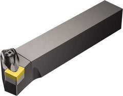 Sandvik Coromant - DSKNR/L, Right Hand Cut, 15° Lead Angle, 25mm Shank Height x 25mm Shank Width, Negative Rake Indexable Turning Toolholder - 153.05mm OAL, SNMG 12 04 08, SNMG 432 Insert Compatibility, Series T-Max P - Apex Tool & Supply