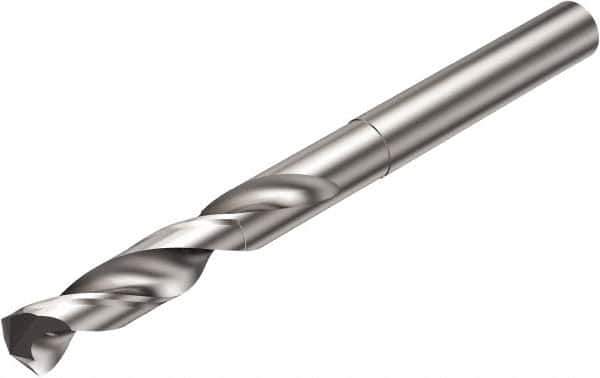 Sandvik Coromant - 7.96mm 135° Solid Carbide Jobber Drill - Uncoated, Right Hand Cut, Cylindrical Shank, 81mm OAL - Apex Tool & Supply