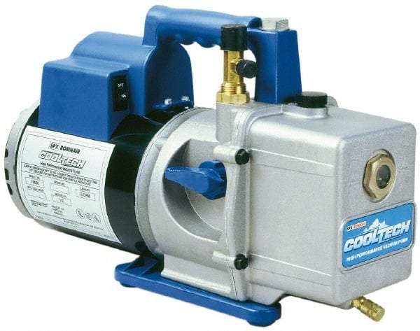 OTC - 6 CFM Automotive Vacuum Pump - 20 µ, 15 oz Oil Capacity, 2 Stages, 1/2 hp, 115 Volt - Apex Tool & Supply